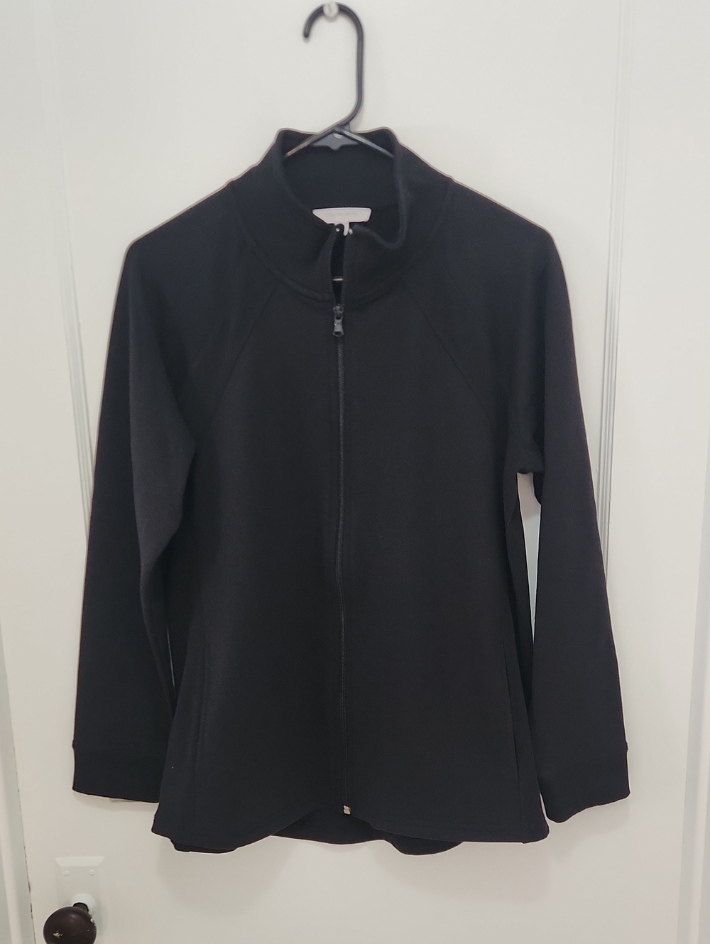T by Talbots Black Zip Front Athletic Jacket Size Medium